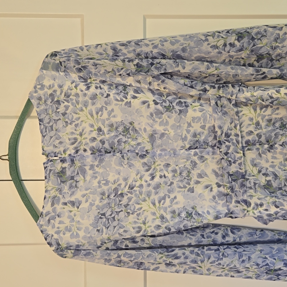 NWT Ralph Lauren Blue Floral Dress  Size 4 - Picture 5 of 10